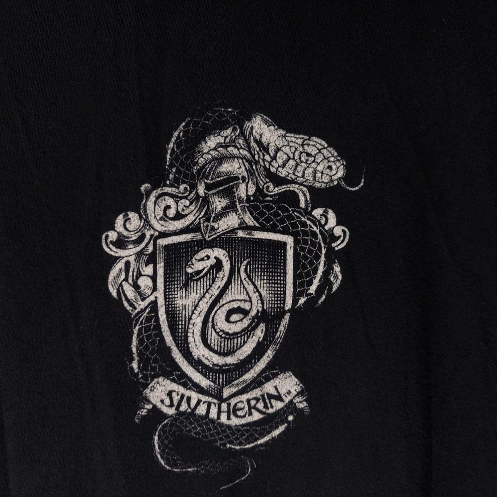 Harry Potter Women T-Shirt 2XL Black Goth Slytherin Crest Graphic Tee Shrewd - Picture 4 of 5